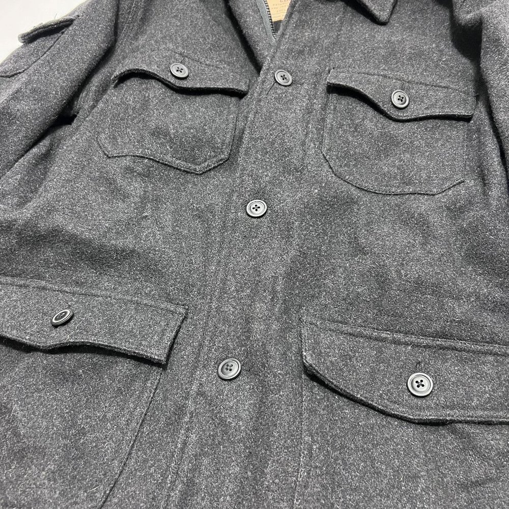 Old Navy Wool Field Coat 7 Pocket Black Small - Picture 11 of 13